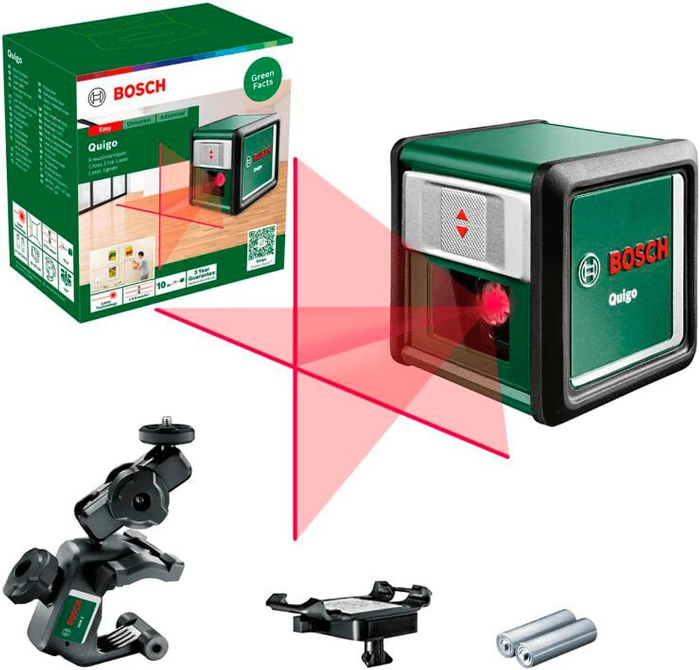 Kreuzlinien-Laser Quigo Green 3 Laser-Entfernungsmesser Bosch 617186400000 Bild Nr. 1