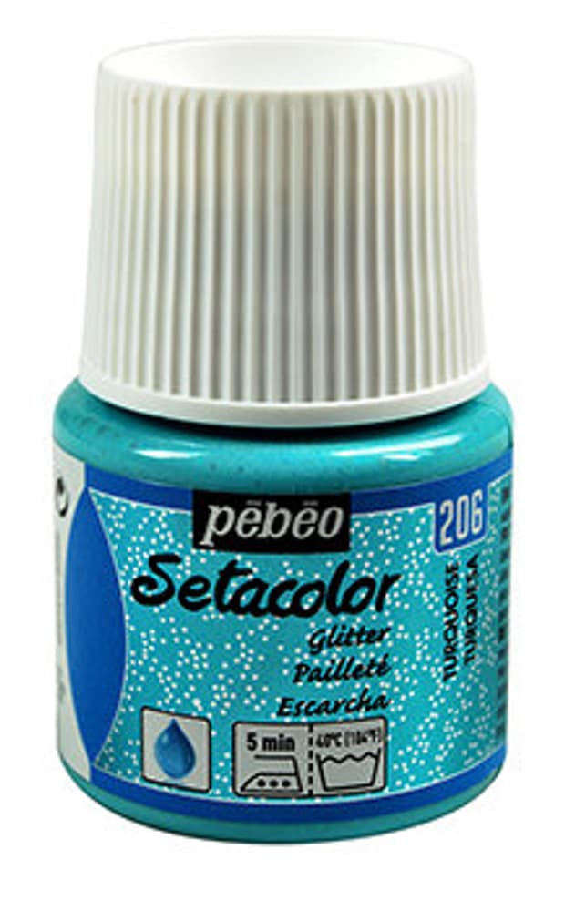 Sétacolor Pailleté 45ml Turquois Textilfarbe Pebeo 665468600000 Farbe Türkis Bild Nr. 1