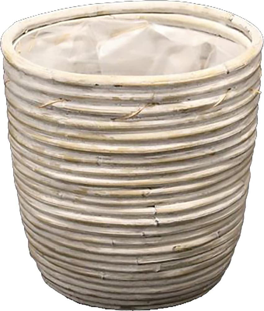 Übertopf Rattan Übertopf 656777500024 Farbe Weiss Grösse ø: 24.0 cm x H: 24.0 cm Bild Nr. 1