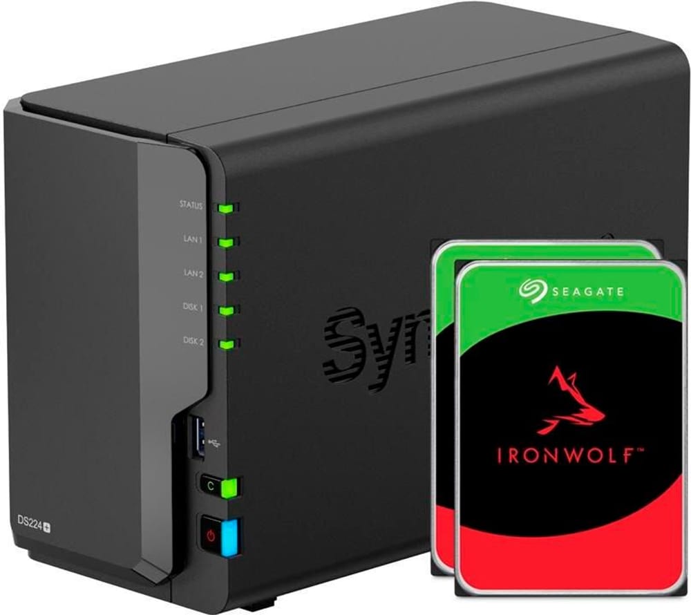 DiskStation DS224+ 2-bay Seagate Ironwolf 16 TB Stockage réseau (NAS) Synology 785302429628 Photo no. 1