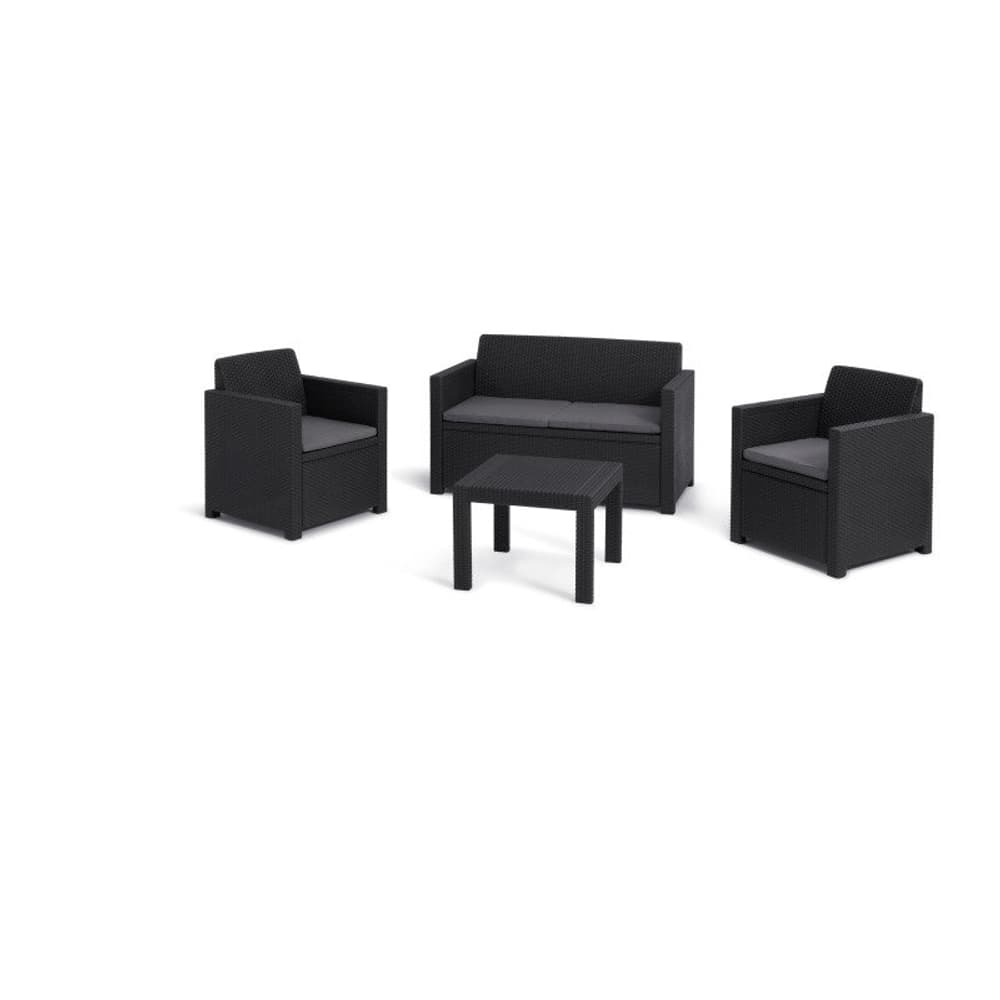 Alabama Lounge Set graphite Canapé + 2 fauteuils + table Salon de jardin Keter 669700107106 Photo no. 1