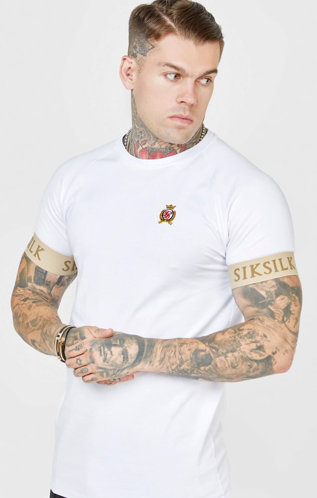 Crest Elasticated Cuff T-shirt SikSilk 474111900210 Taglie XS Colore bianco N. figura 1