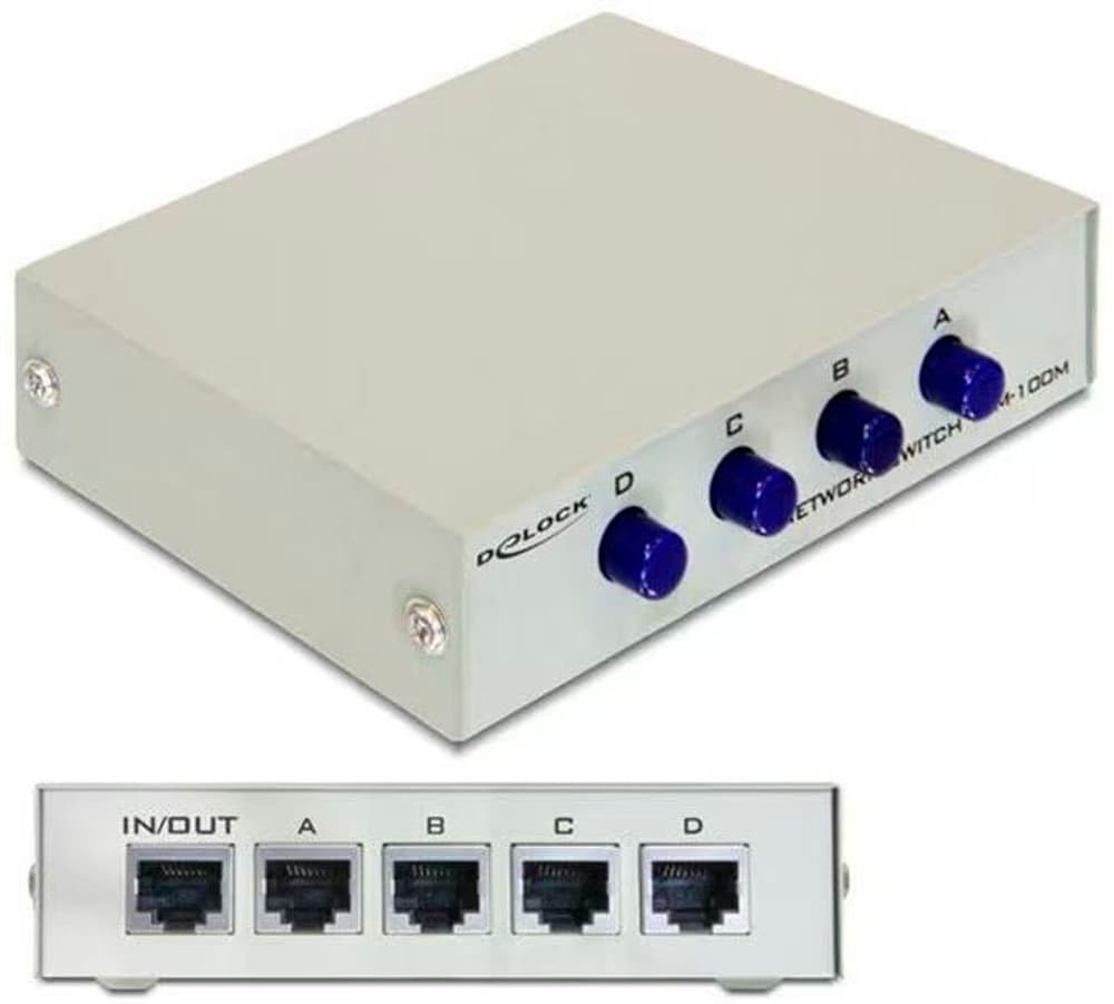 LAN-Switchbox RJ-45 4 Port, 100Mbps Commutateur vidéo DeLock 785302404626 Photo no. 1