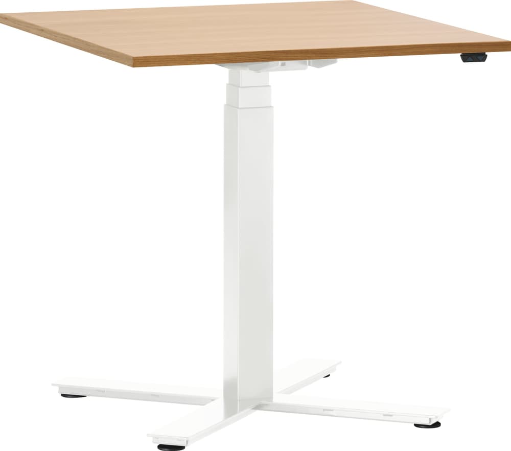 FLEXCUBE Tavolo da riunione regolabile in altezza 401930900000 Dimensioni L: 70.0 cm x P: 70.0 cm x A: 62.5 cm Colore Quercia N. figura 1