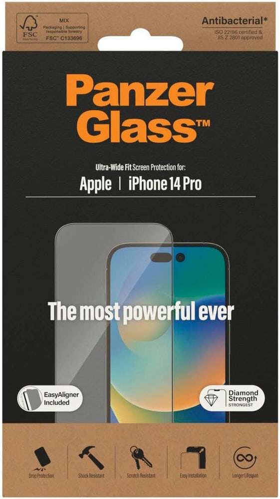 Ultra Wide Fit iPhone 14 Pro Smartphone Schutzfolie Panzerglass 785300187202 Bild Nr. 1