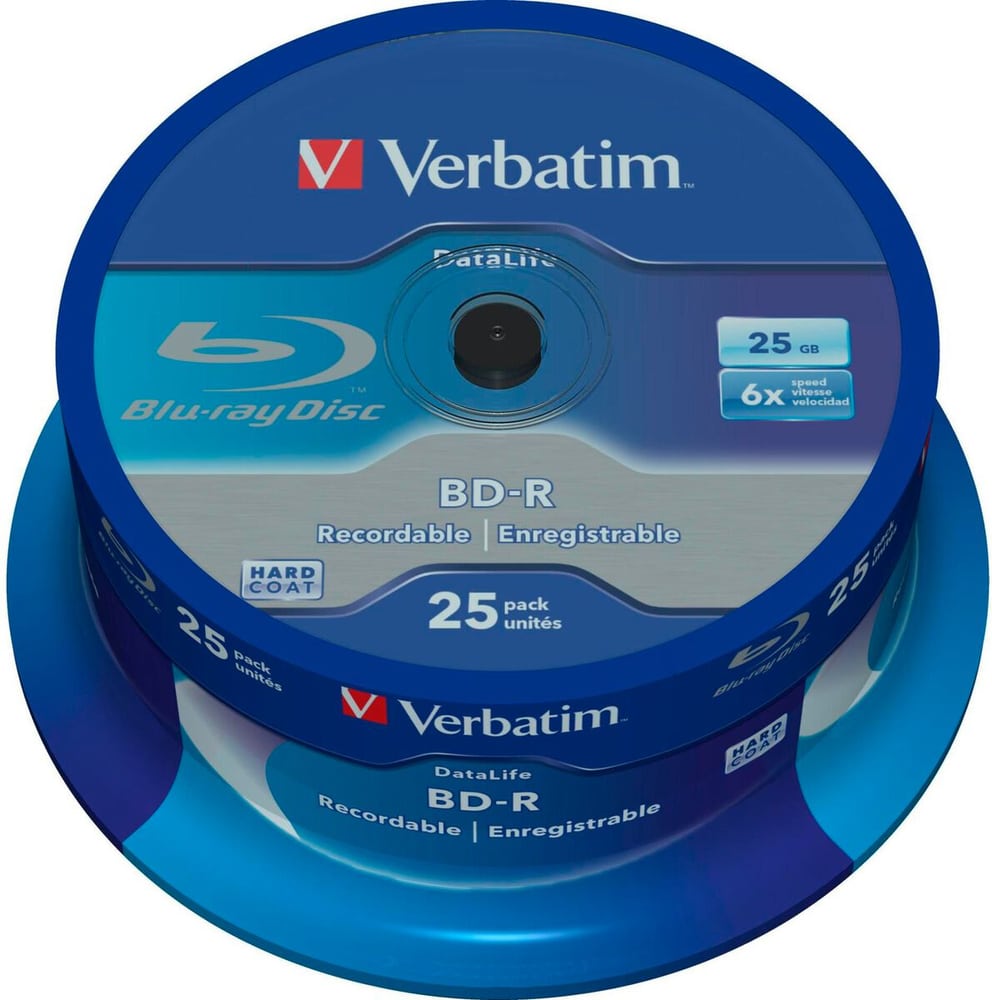 BD-R 25 GB, broche (25 pièces) Disque Blu-ray vierge Verbatim 785302435922 Photo no. 1