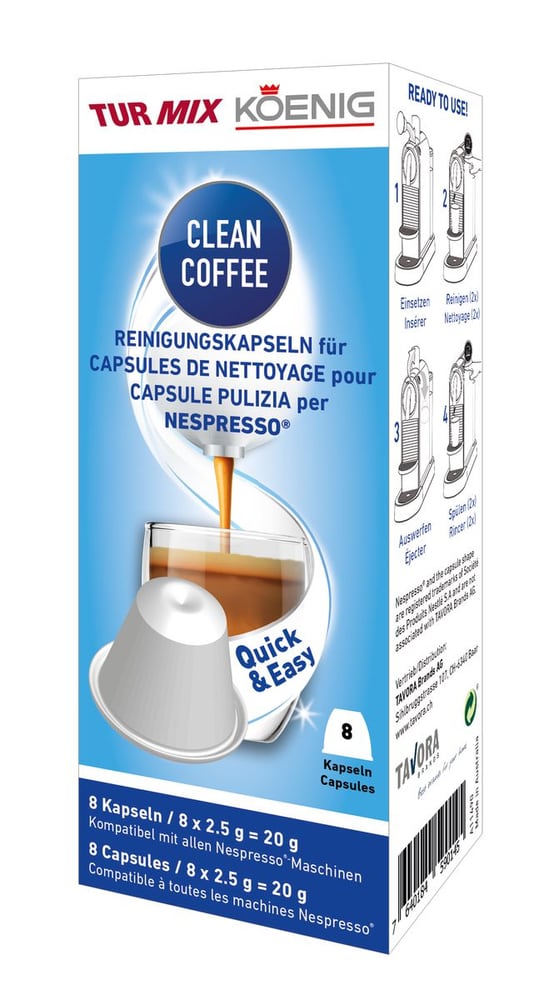Clean Coffee für Nespresso Maschinen Reinigung Kaffeemaschinen Turmix 717393900000 Bild Nr. 1