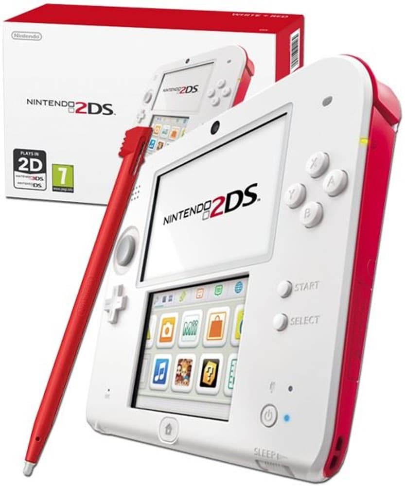 2DS White-Red Nintendo 78541810000013 Bild Nr. 1