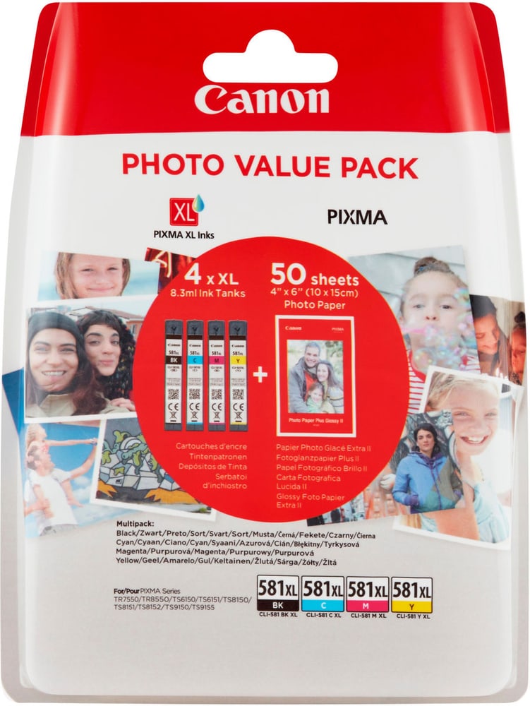 CLI-581XL Multipack + Glossy photo paper Cartuccia d'inchiostro Canon 798542900000 N. figura 1