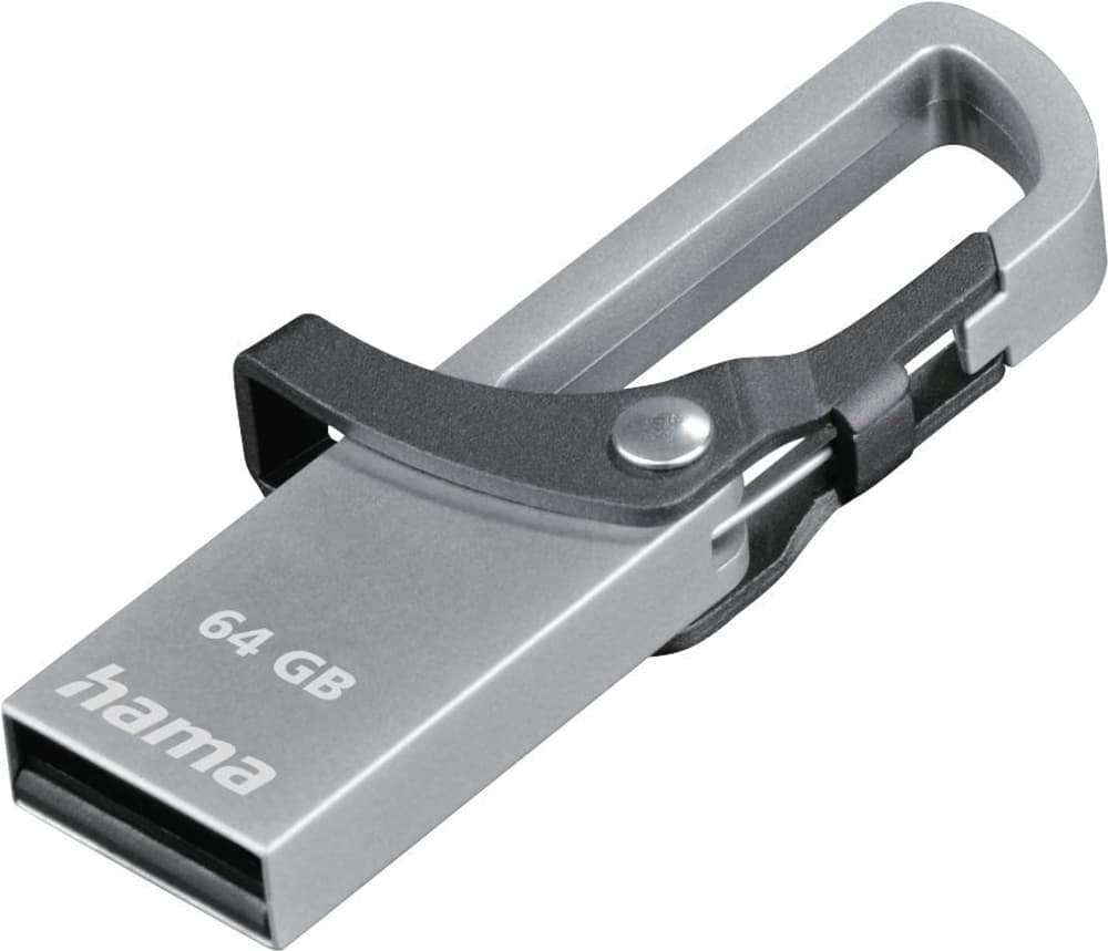 Hook-Style USB 2.0, 64 GB, 15 MB/s, Grigio Chiavetta USB Hama 785300172414 N. figura 1