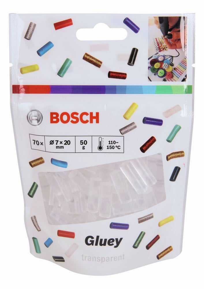 Gluey trasparenti, 70 pezzi Stick di colla a caldo Bosch 616241500000 N. figura 1