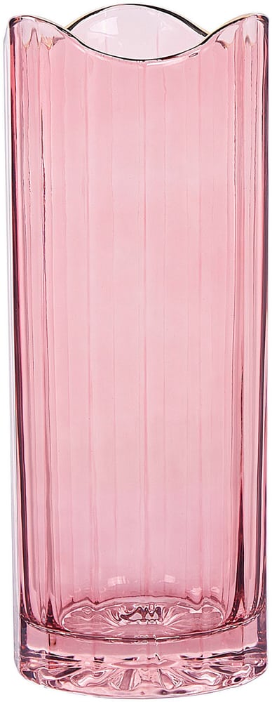 Blumenvase Glas rosa / gold 30 cm PERDIKI Vase Beliani 615191900000 Bild Nr. 1