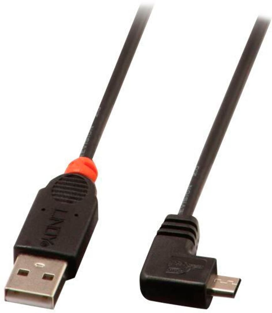 USB 2.0 Câble Typ A/Micro-B 90°, 0.5m Câble USB LINDY 785302422825 Photo no. 1