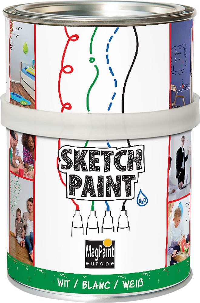 Lavagna biancafarbe SketchPaint Weiss Matt 0,5 l Colore della lavagna Magpaint 661517900000 N. figura 1