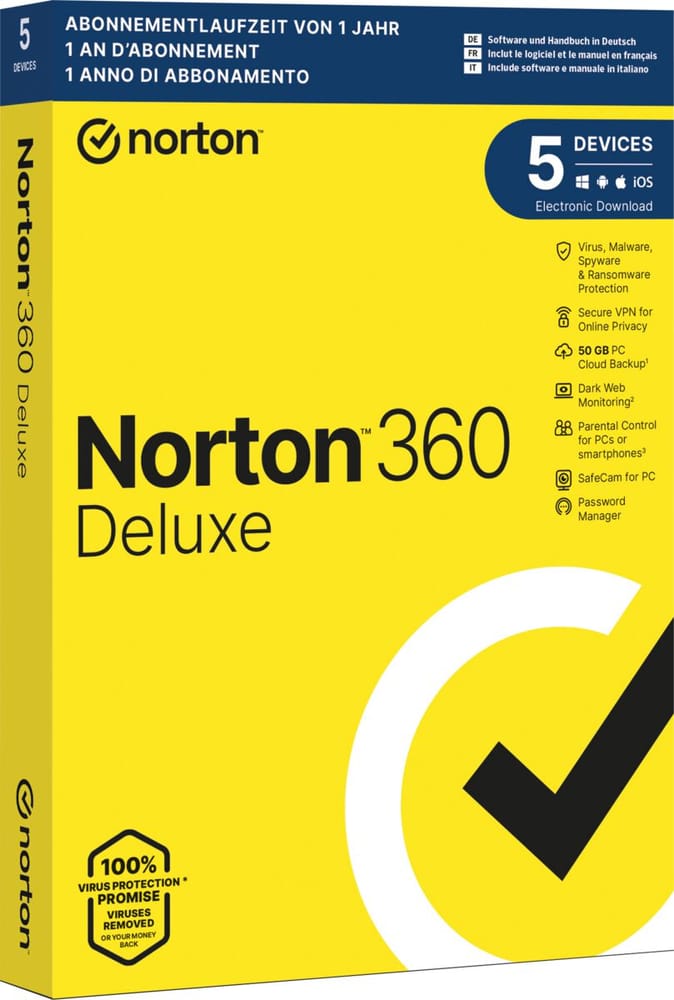 Security 360 Deluxe with 50GB 5 Device - PC/Mac/Android/iOS Antivirus (boîte) Norton 785300146635 Photo no. 1