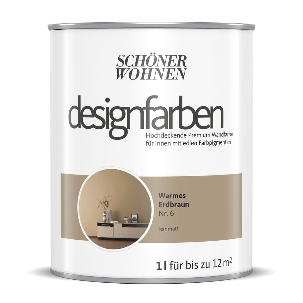 Designfarbe Erdbraun 1 l Pittura per pareti Schöner Wohnen 660991800000 Contenuto 1.0 l N. figura 1