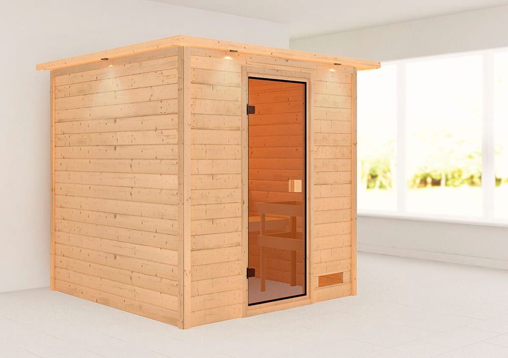 Sauna Jara ingresso frontale, corona Sauna Karibu 647476500000 N. figura 1