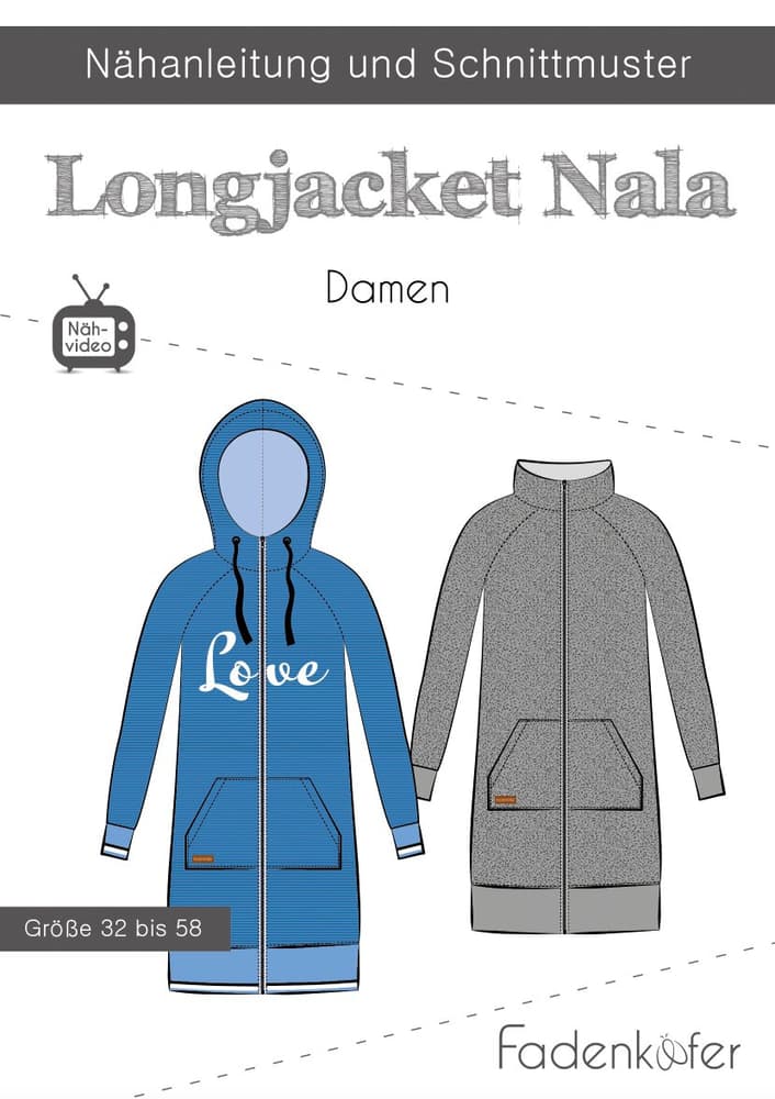 Papierschnittmuster Longjacket Nala Schnittmuster Fadenkäfer 669700125635 Bild Nr. 1