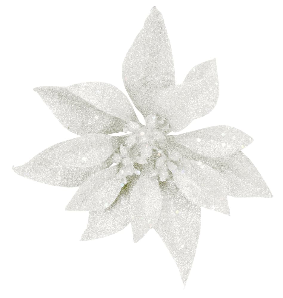 Fleur avec clip Décorations de sapin Geroma 657922100000 Couleur Blanc Dimensions L: 14.0 cm Photo no. 1