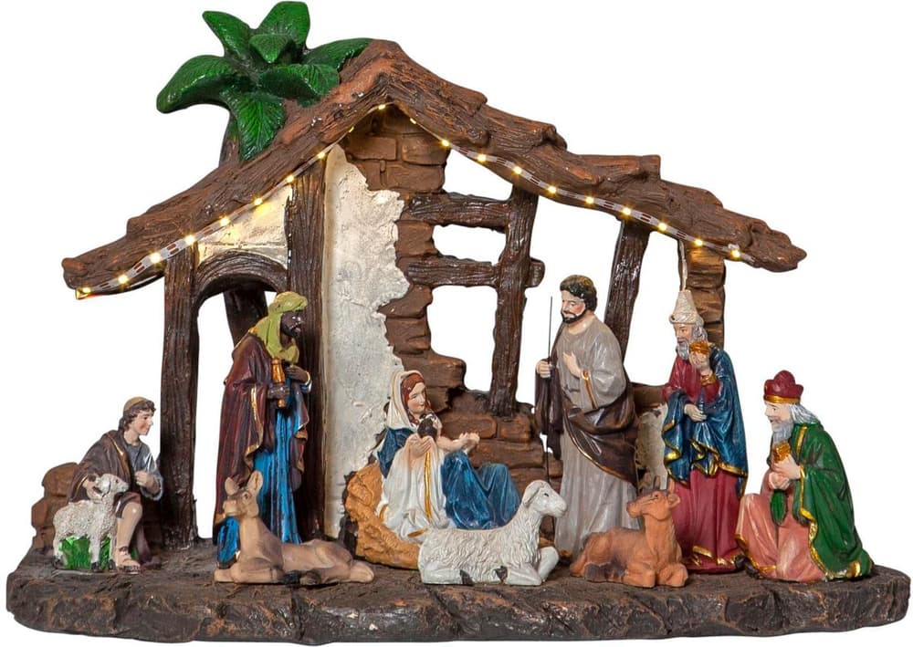 Crèche LED Nativity lxh : 34x24cm, Batt. 3xAA, minuterie 6/18h Scènes de Noël Star Trading 785302444746 Photo no. 1