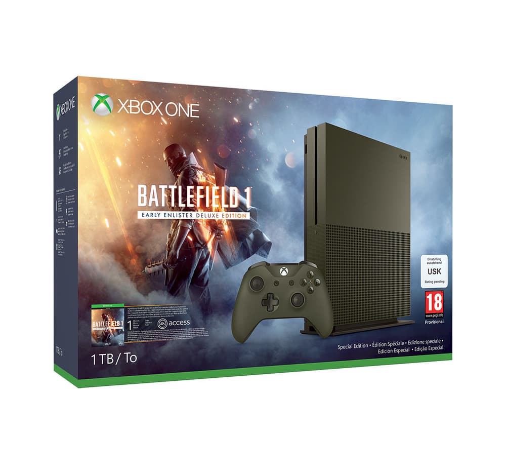 Xbox One S 1TB Special Edition Battlefield 1 Microsoft 78543290000016 No. figura 1