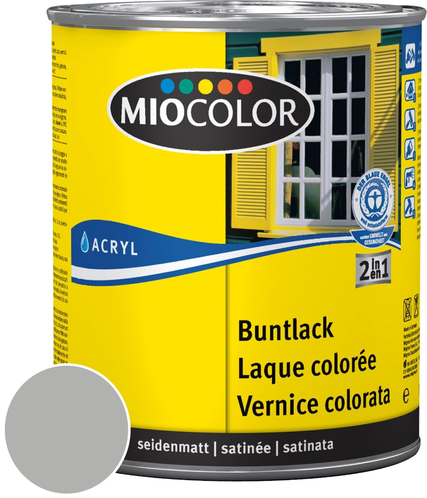 Acryl Laque colorée satinée Gris Argent 125 ml Acryl Laque colorée Miocolor 660557300000 Couleur Gris Argent Contenu 125.0 ml Photo no. 1
