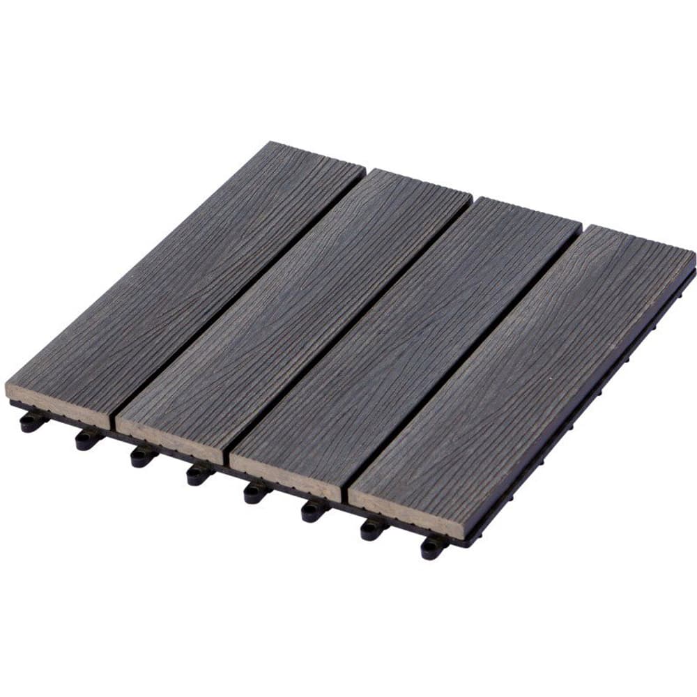 Lames de terrasse 4 pcs/pc 30x30x2,2cm - WPC gris-brun Carreaux PLUS 669700108887 Photo no. 1