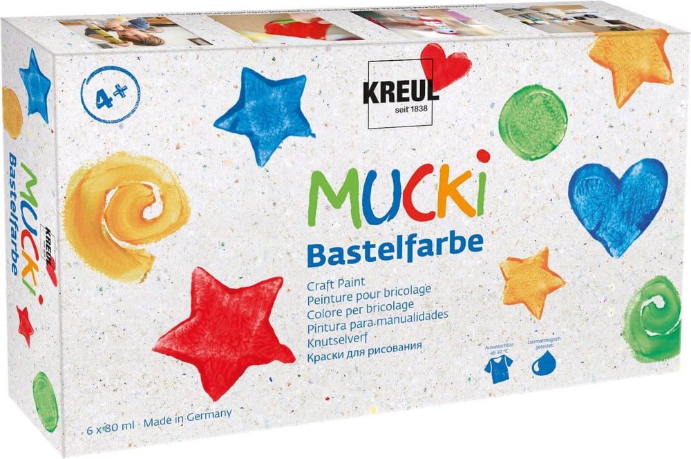 Peinture pour bricolage Mucki, peinture pour enfants, 6 couleurs Ensemble de peinture acrylique C.Kreul 665202700000 Photo no. 1