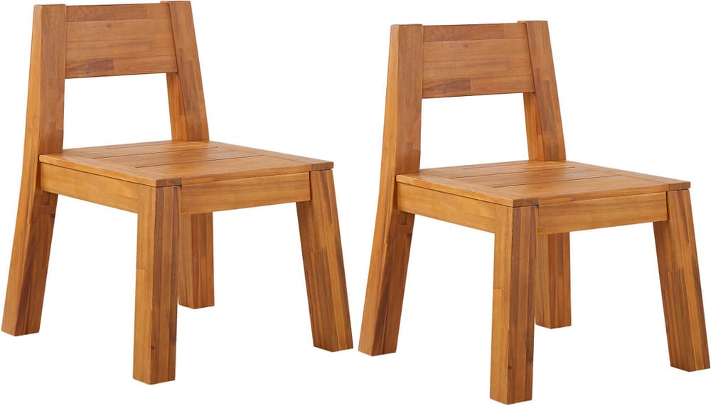 Set di 2 sedie da giardino legno di acacia chiaro LIVORNO Sedia da giardino Beliani 674734500000 N. figura 1