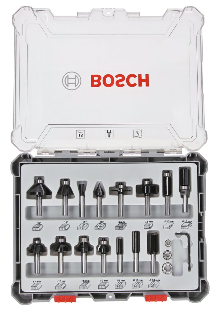 15 teilig Fräserset Bosch Professional 616246100000 Bild Nr. 1