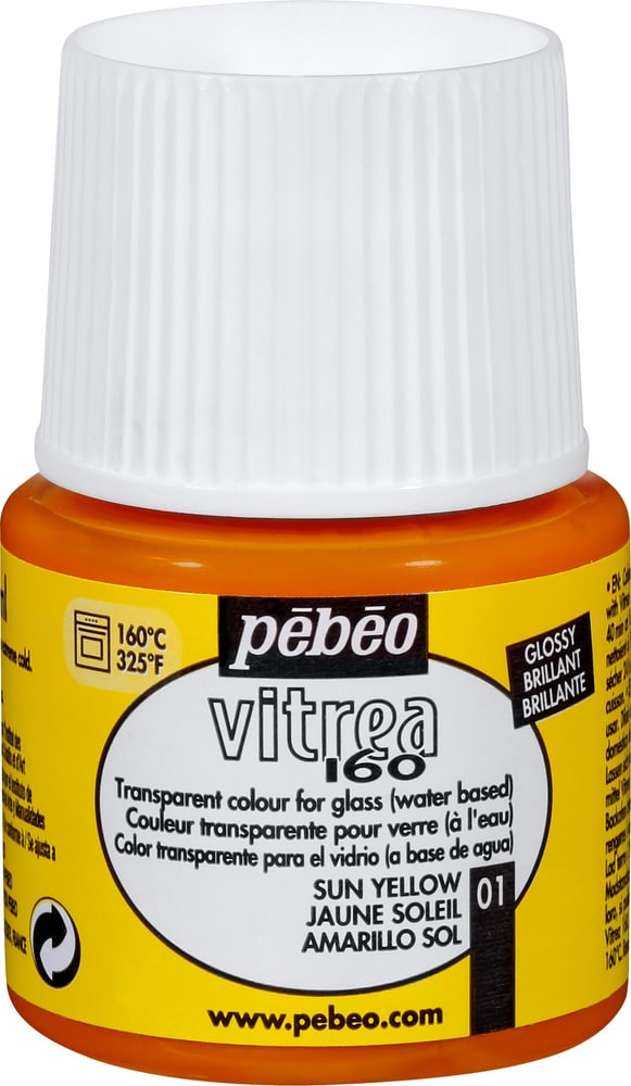 Pébéo Vitrea 160 Brillante Colore del vetro Pebeo 663507310100 Colore Giallo Sole N. figura 1