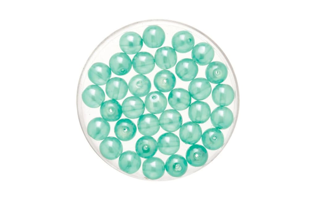 Perline di vetro 6mm, cera 50pz acqua Perline artigianali 608122400000 N. figura 1