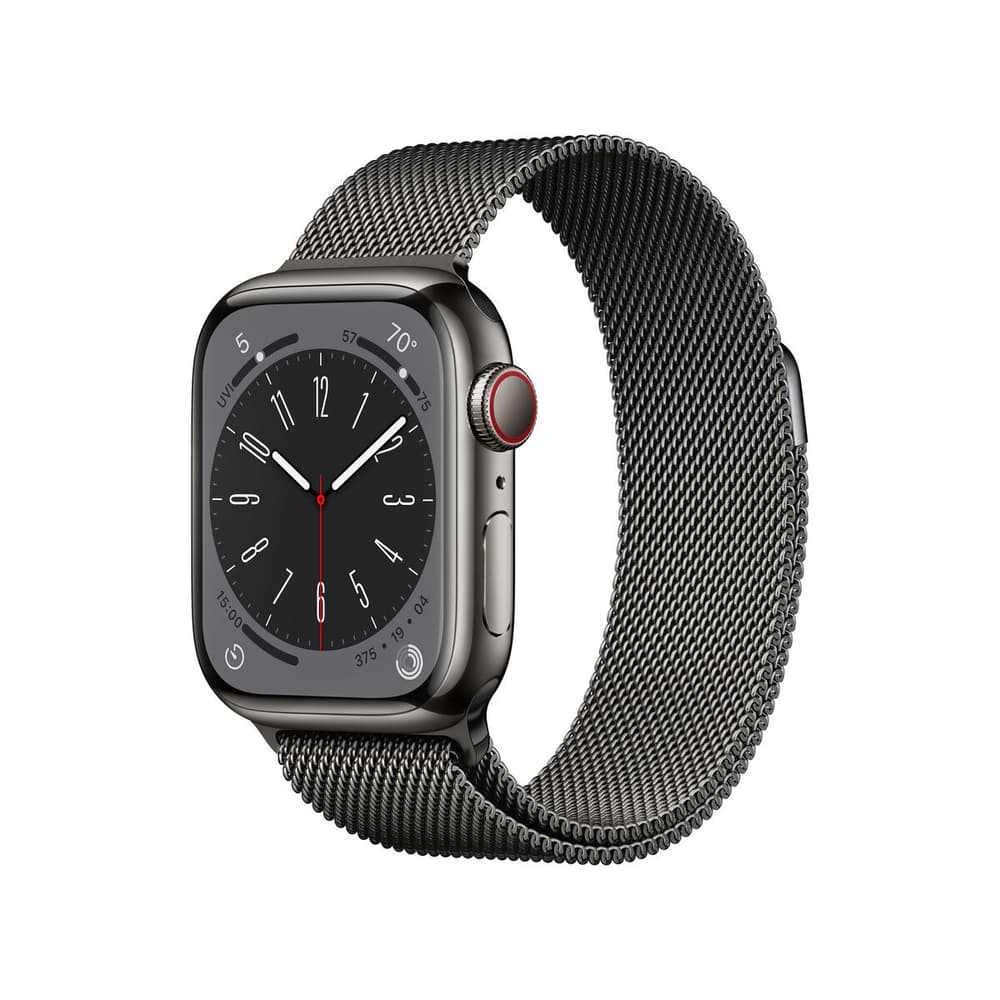 Watch Series 8 GPS + Cellular 41mm Graphite Stainless Steel Case with Graphite Milanese Loop Montre connectée Apple 785300169175 Photo no. 1