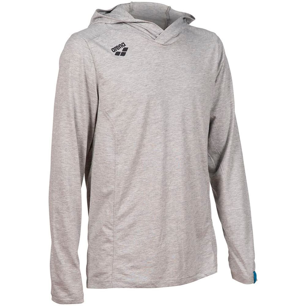 Team Hooded Long Sleeve T-Shirt Panel Pullover Arena 468713600681 Taglie XL Colore grigio chiaro N. figura 1