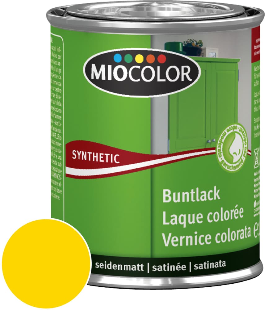 Synthetic Laque colorée satinée Jaune colza 125 ml Synthetic Laque colorée Miocolor 661438700000 Couleur Jaune colza Contenu 125.0 ml Photo no. 1