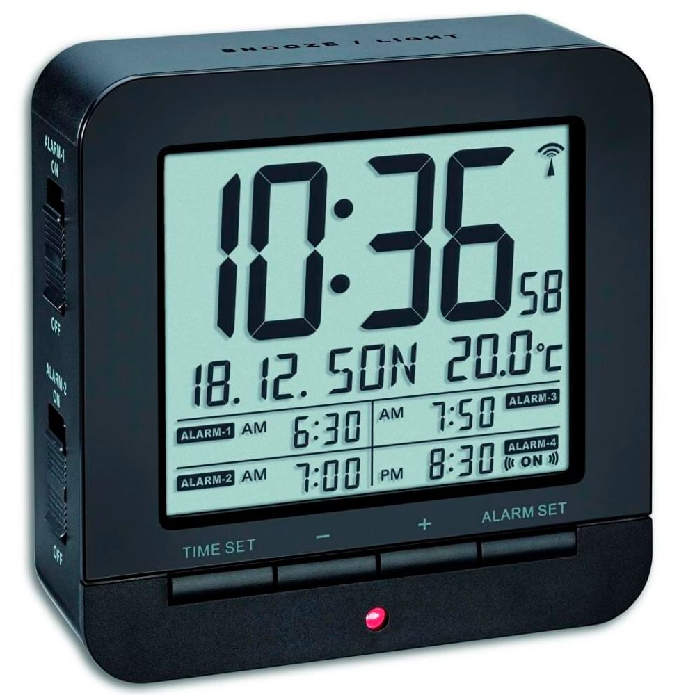 Sveglia digitale con display della temperatura Nero Radiosveglia TFA 785300190997 N. figura 1