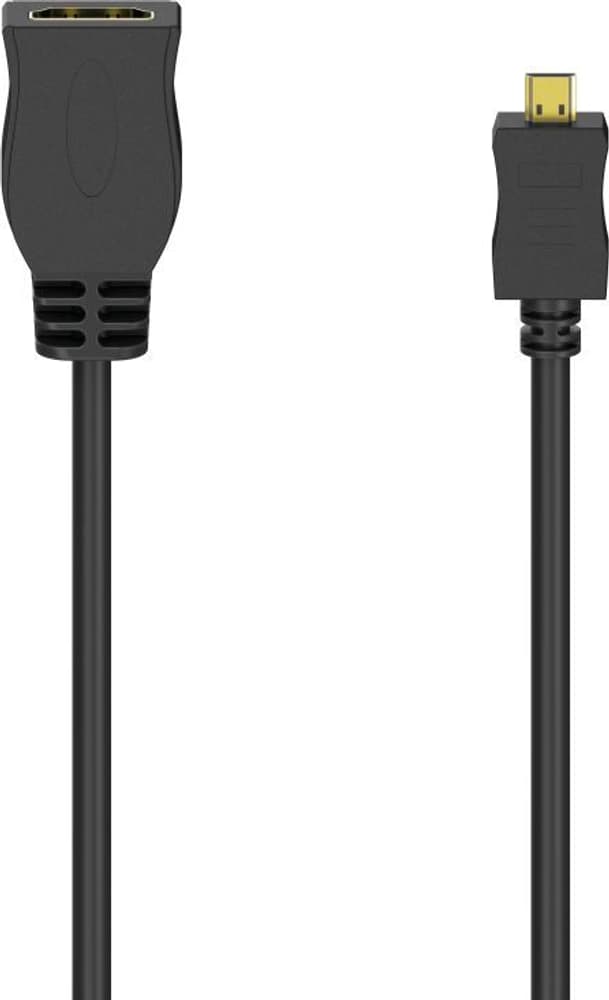 Adaptateur câble HDMI™, (micro) f. mâle Type-D - f. fem. Type-A, doré Adaptateur HDMI Hama 785300180099 Photo no. 1