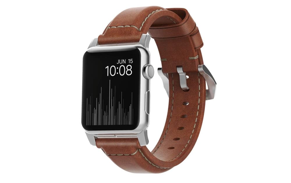 Traditional Strap Apple Watch Braun/Silber Smartwatch Armband Nomad 785302421564 Bild Nr. 1
