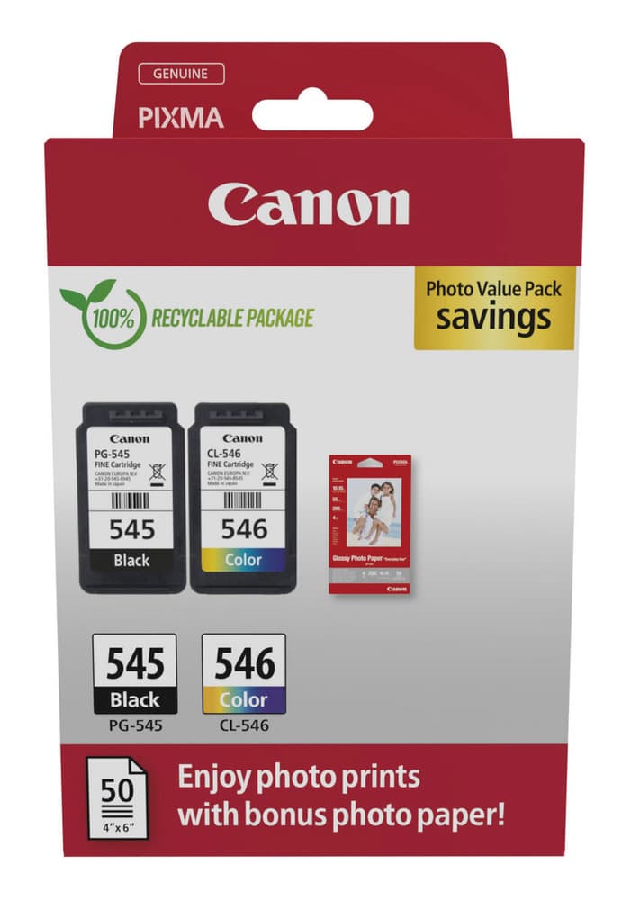 Canon PGCL545/6 Photo Value Pack black Cartuccia d'inchiostro Canon 798345600000 N. figura 1