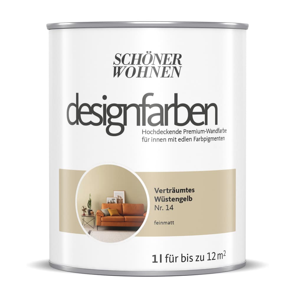 Designfarbe Wüstengelb 1 l Pittura per pareti Schöner Wohnen 660992600000 Contenuto 1.0 l N. figura 1