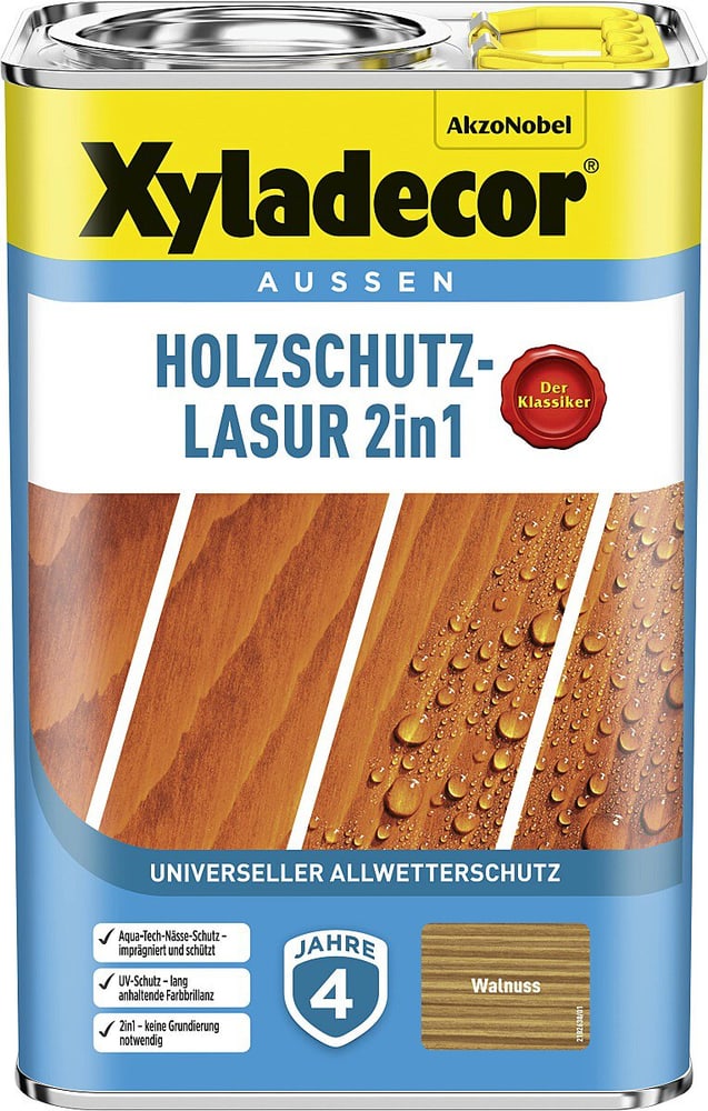Holzschutz-Lasur Walnuss 4 L Holzlasur XYLADECOR 661517300000 Bild Nr. 1