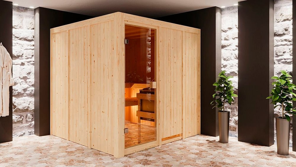 Sauna OULU Accesso frontale Sauna Karibu 647539900000 N. figura 1