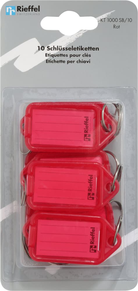 Etichette  rosso, 10 pezzi Porta-chiavi Rieffel 605607000000 N. figura 1
