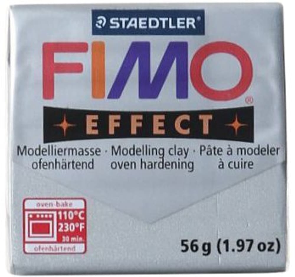 Effect Fimo Soft  Block Silber Knete Fimo 664509620081 Farbe Silber-Hellgrau Bild Nr. 1