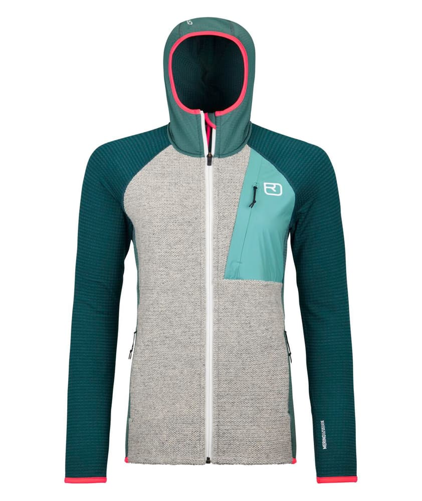 FLEECE GP CLASSIC KNIT HOODY Veste polaire Ortovox 468444900315 Taille S Couleur émeraude Photo no. 1