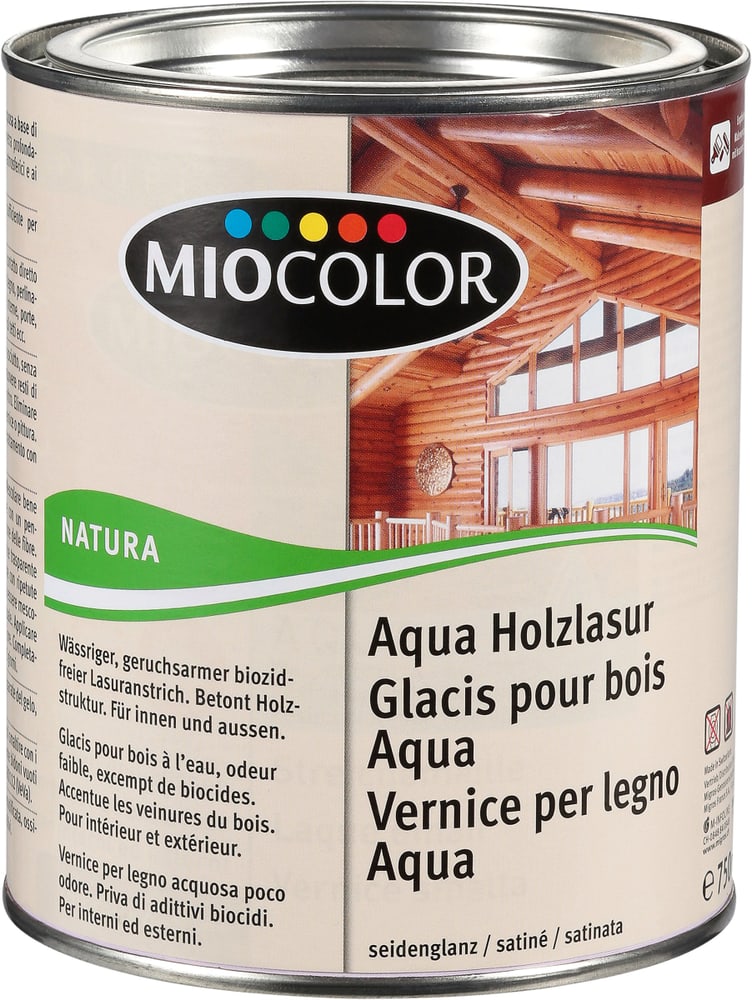 Aqua Holzlasur Silbergrau 750 ml Lasur Miocolor 661283800000 Inhalt 750.0 ml Bild Nr. 1