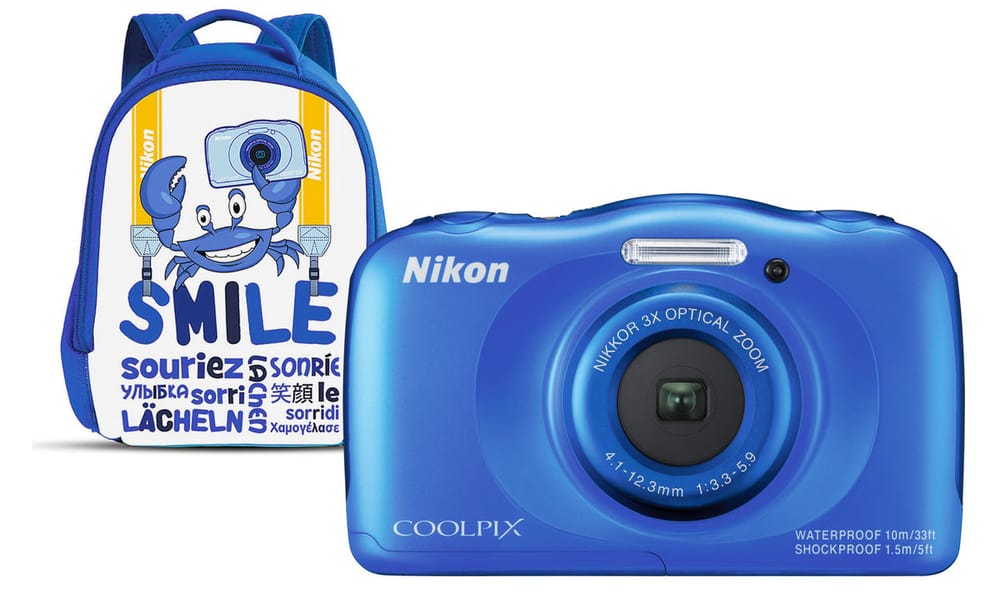 S33 app. photo compact Set familial bleu, avec sac à dos pour enfants Nikon 79342040000015 Photo n°. 1