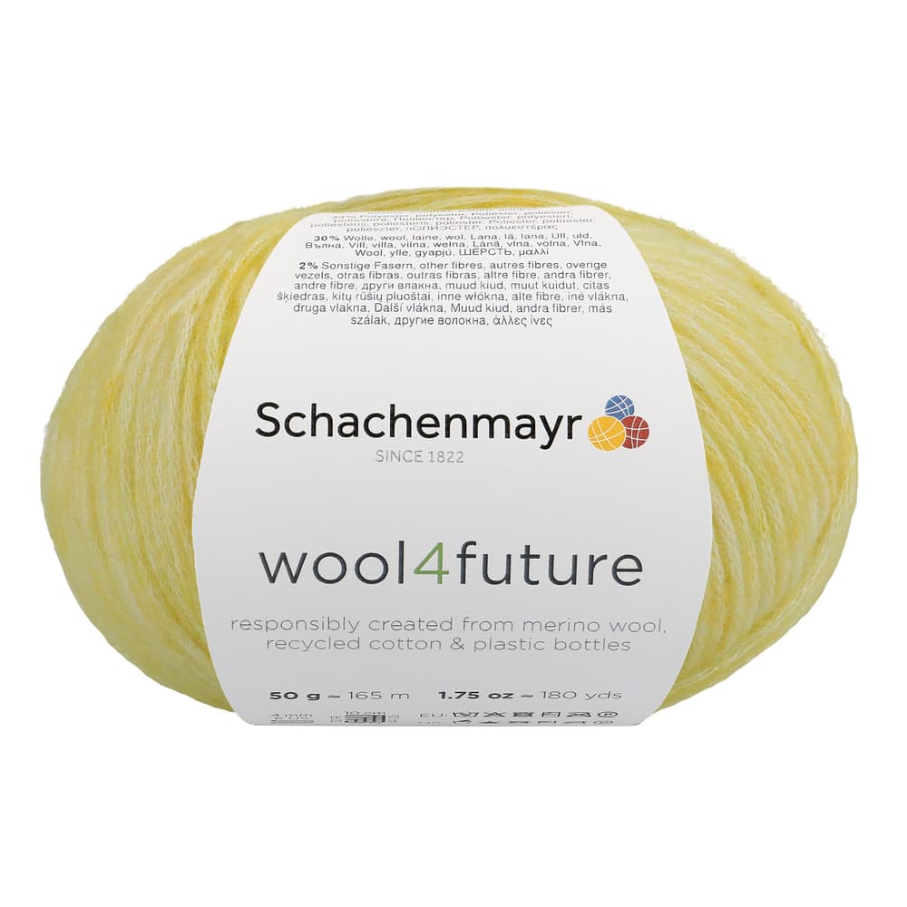 Lana wool4future Lana vergine Schachenmayr 667091700040 Colore Giallo chiaro Dimensioni L: 13.0 cm x L: 13.0 cm x A: 8.0 cm N. figura 1