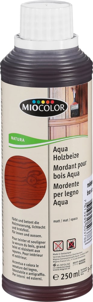 Aqua Holzbeize Mahagoni 250 ml Holzöle + Holzwachse Miocolor 661285400000 Farbe Mahagoni Inhalt 250.0 ml Bild Nr. 1