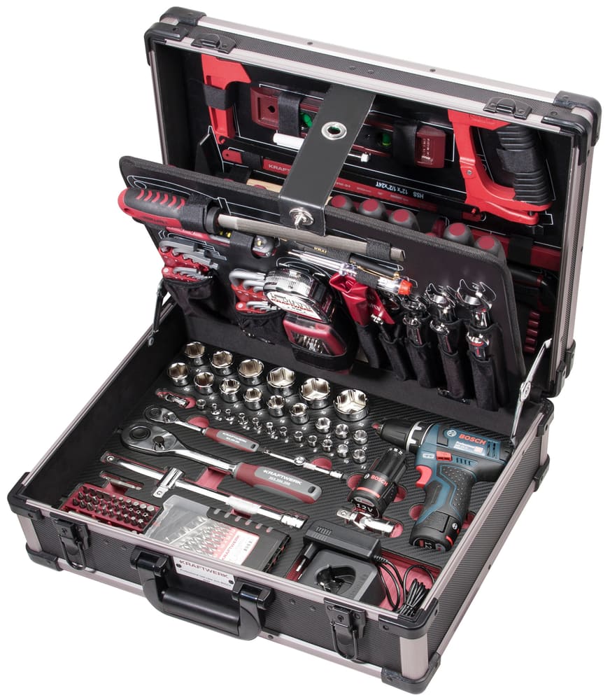 Coffret d'outils professionnel en aluminium KW/Bosch, 264 pcs. Coffret à outils KRAFTWERK 601686400000 Photo no. 1